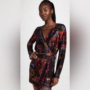 FARM Rio Silk Mini Wrap Dress